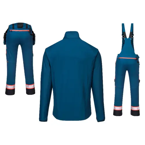 Ubranie robocze bluza+spodnie/ogrodniczki DX4 PORTWEST (DX480, DX440, DX441) czarne/niebieskie